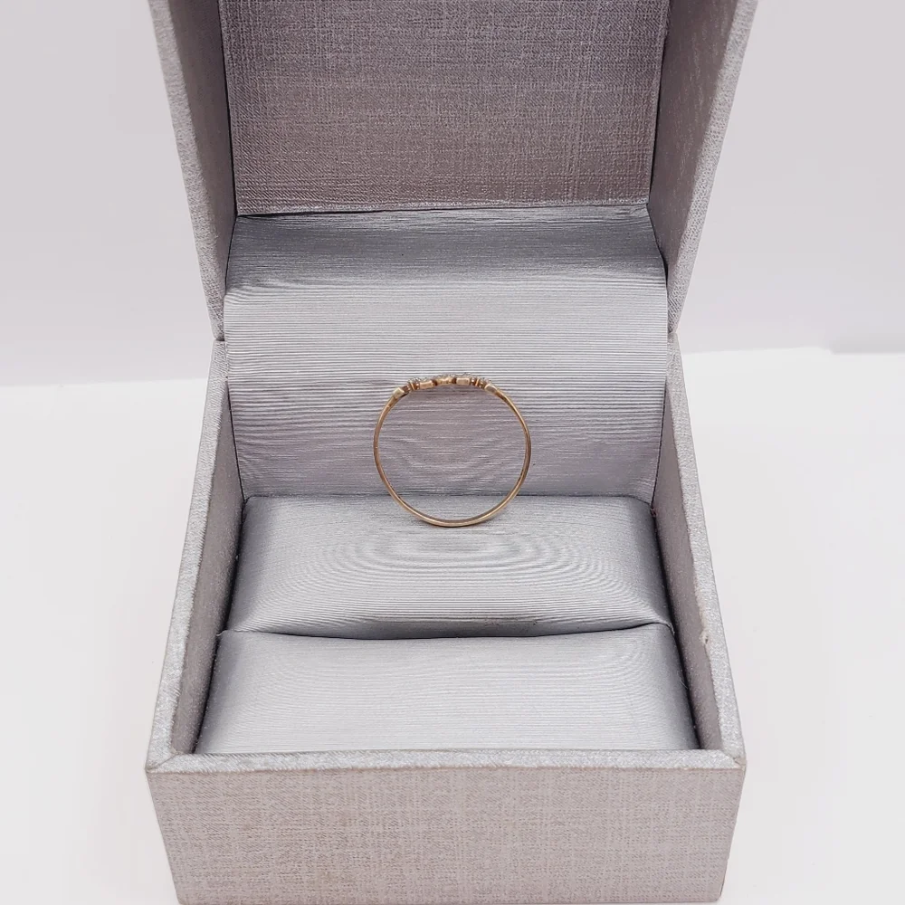 10k Solid Yellow Gold Mom Or Wow Genuine Diamond Accent Ring